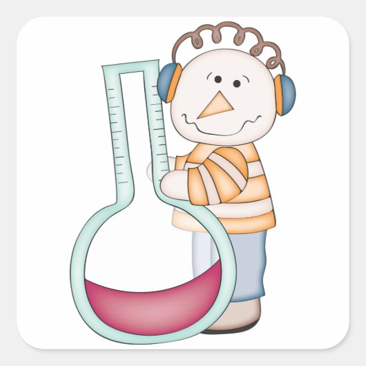 Snowman die de temperatuur controleert vierkante sticker (Voorkant)