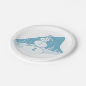 Snowman die een bovenste hoed heeft papieren bordje (Gekanteld)