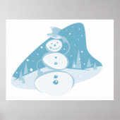 Snowman die een bovenste hoed heeft poster (Voorkant)