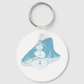 Snowman die een bovenste hoed heeft sleutelhanger (Voorkant)