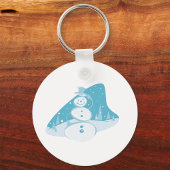 Snowman die een bovenste hoed heeft sleutelhanger