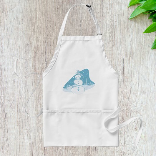 Snowman die een bovenste hoed heeft standaard schort