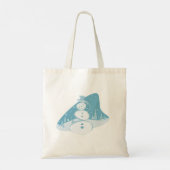 Snowman die een bovenste hoed heeft tote bag (Achterkant)