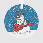 Snowman die een elektrisch gitaar speelt ornament (achterkant)