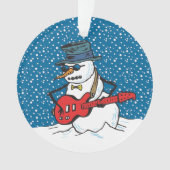 Snowman die een elektrisch gitaar speelt ornament (voorkant)