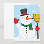Snowman die een kameruitnodiging houdt kaart (Voorkant / Achterkant)