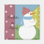 Snowman die een Magische Snowflake vasthoudt Magneet (Voorkant)