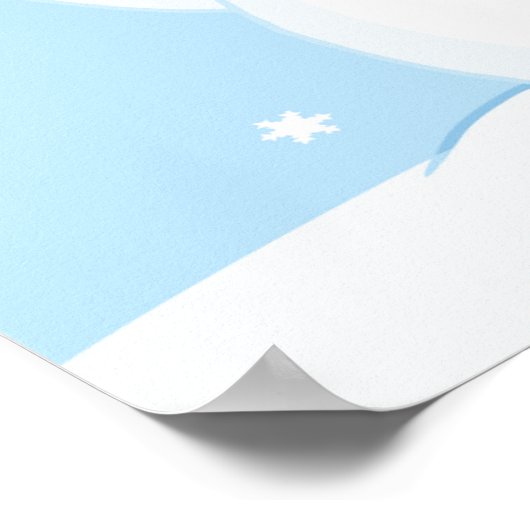 Snowman die een Poster in de ruimte houdt (Hoek)