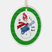 Snowman die Electric Rock Guitar speelt Keramisch Ornament (Rechts)
