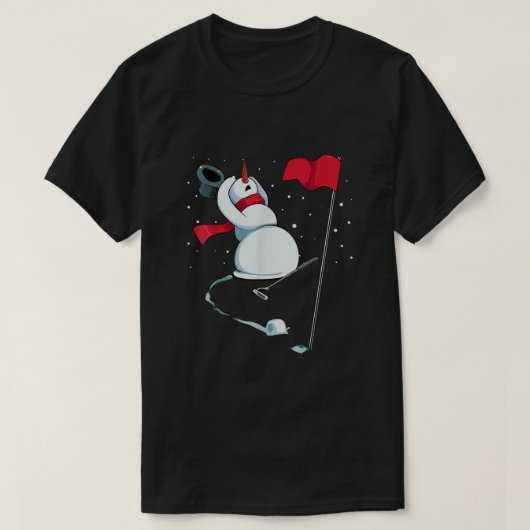 Snowman die Golf Kerstmis speelt Sport XMas G T-shirt (Design voorkant)