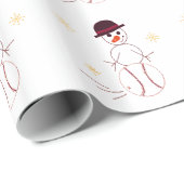 Snowman die honkbal speelt cadeaupapier (Rol Hoek)