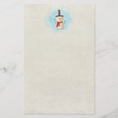 Snowman die met kerst waait en glimlacht briefpapier (Voorkant)