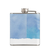 Snowman die met kerst waait en glimlacht heupfles (Achterkant)