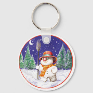 *Snowman die 's nachts wandelt* Sleutelhanger