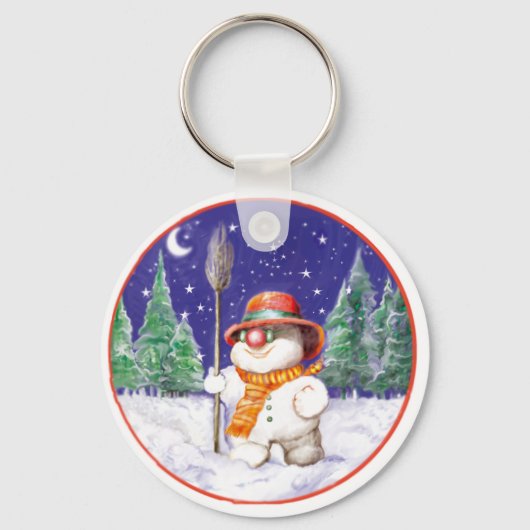 *Snowman die 's nachts wandelt* Sleutelhanger (Voorkant)