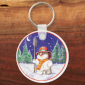 *Snowman die 's nachts wandelt* Sleutelhanger (Voorkant)