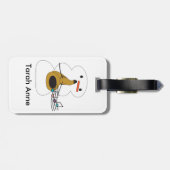 Snowman die Saxophone Cute speelt personaliseer Bagagelabel (Achterkant horizontaal)