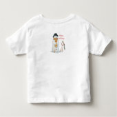 Snowman die tijdens het kerstfeest lacht in de sne kinder shirts (Achterkant)