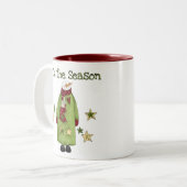 Snowman Dit is het seizoen Tweekleurige Koffiemok (Voorkant links)