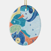 Snowman DJ Holiday Dance Party Keramisch Ornament (Rechts)