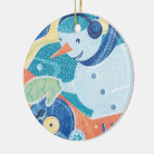 Snowman DJ Holiday Dance Party Keramisch Ornament (Links)