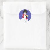 Snowman door VictoriaShaylee Ronde Sticker (Tas)