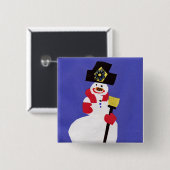 Snowman door VictoriaShaylee Vierkante Button 5,1 Cm (Voorkant /achterkant)