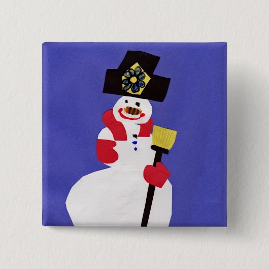Snowman door VictoriaShaylee Vierkante Button 5,1 Cm (Voorkant)