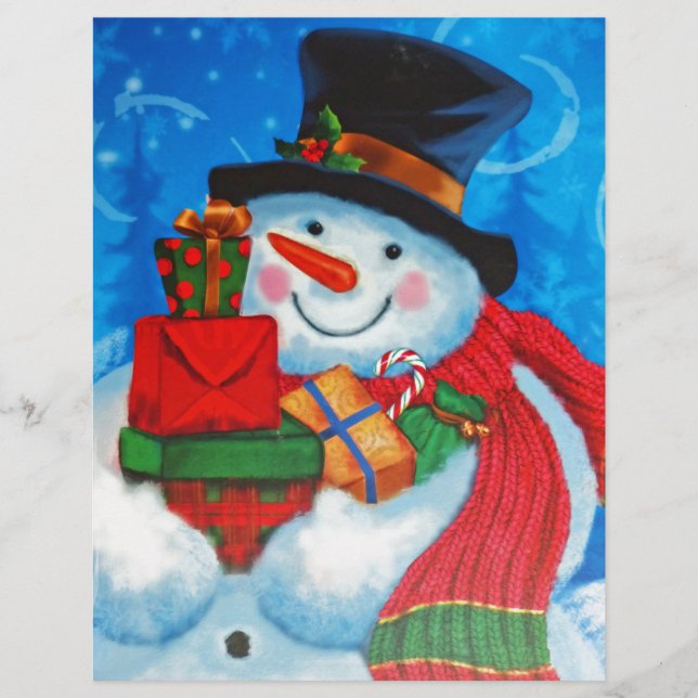 Snowman dragende Gifts (Voorkant)