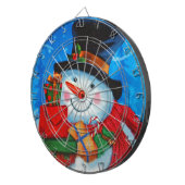 Snowman dragende Gifts Dartbord (Voorkant Rechts)
