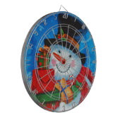Snowman dragende Gifts Dartbord (Voorkant Links)