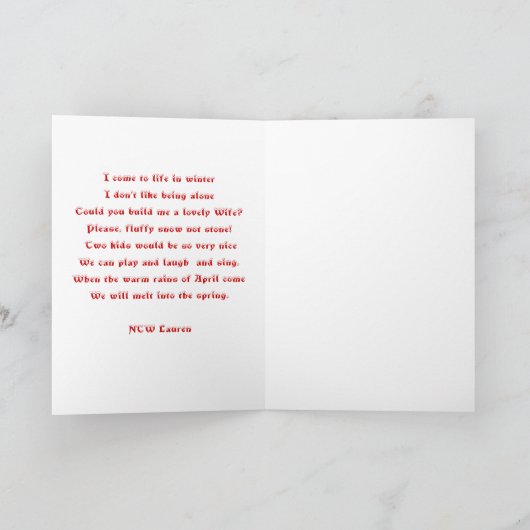 Snowman Dream Kaart (Binnen)