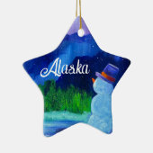 Snowman Dreams Keramische STAR Ornament met ALASKA (Rechts)