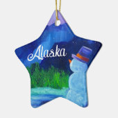 Snowman Dreams Keramische STAR Ornament met ALASKA (Links)