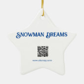 Snowman Dreams Keramische STAR Ornament met ALASKA (Achterkant)