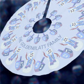 Snowman Dreidels Hanukkah Pattern Chrismukkah Kerstboom Rok