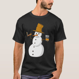 Snowman Drink whisky en rokt een sigaar T-shirt