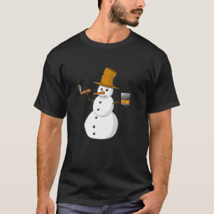 Snowman Drink whisky en rokt een sigaar T-shirt