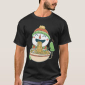 Snowman Eating Ramen T-shirt (Voorkant)