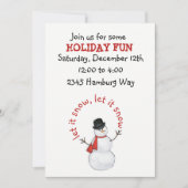 Snowman Editable Invitation Kaart (Voorkant)