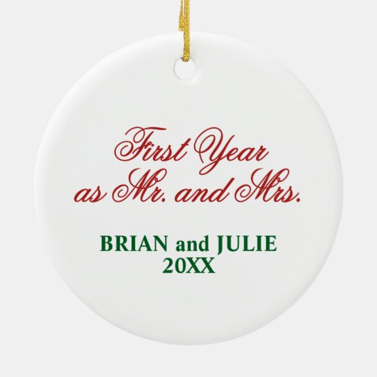 Snowman eerste jaar getrouwd 3D-effect niet echt 3 Keramisch Ornament (Achterkant)