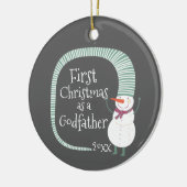 Snowman Eerste Kerstmis als Godfather gepersonalis Keramisch Ornament (Links)