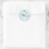 Snowman Eerste Kerstmis Ronde Sticker (Tas)