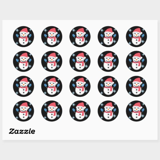 Snowman Emoji Ronde Sticker (Vel)