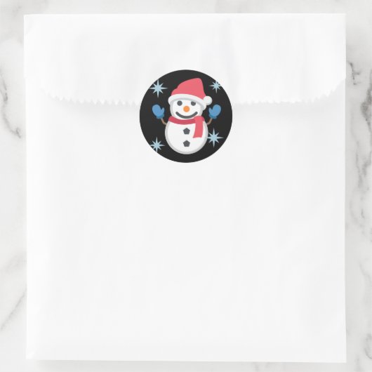 Snowman Emoji Ronde Sticker (Tas)