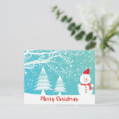 Snowman en Abstracte sneeuwvlokken Briefkaart (Staand voorkant)