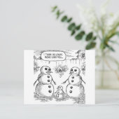 Snowman en Baby Briefkaart (Staand voorkant)