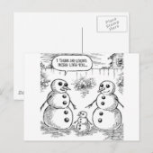 Snowman en Baby Briefkaart (Voorkant / Achterkant)