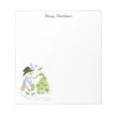 Snowman en Bluebird Holiday note pad Notitieblok (Voorkant)