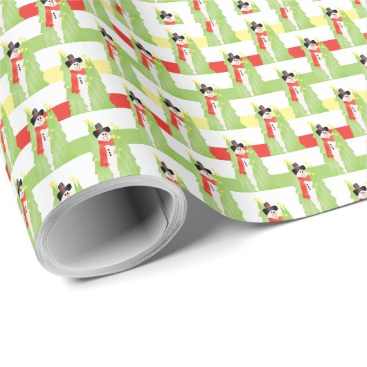Snowman en boom cadeaupapier (Rol Hoek)